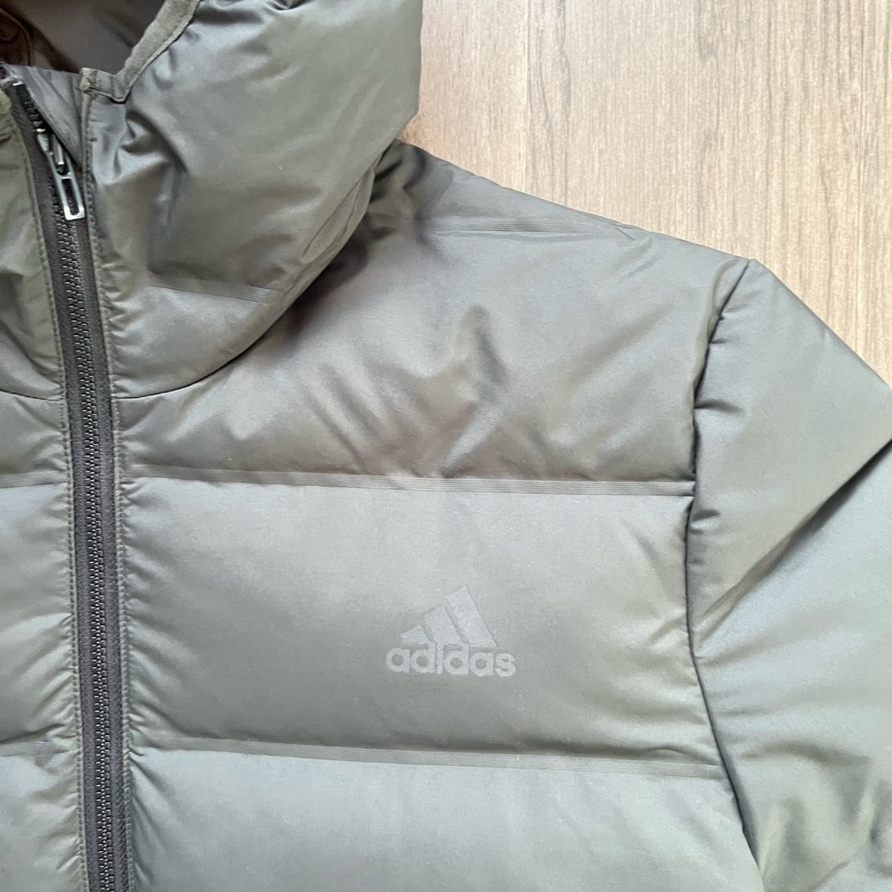 Mens Adidas Helionic Hooded Down Jacket. Green Ox… - image 2